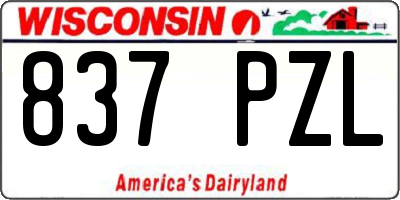 WI license plate 837PZL