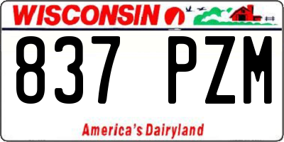 WI license plate 837PZM
