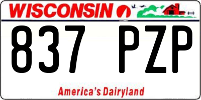 WI license plate 837PZP