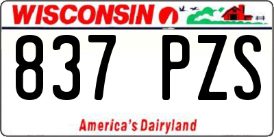 WI license plate 837PZS