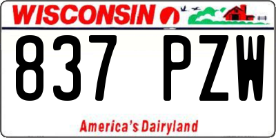 WI license plate 837PZW