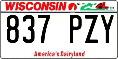 WI license plate 837PZY