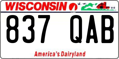 WI license plate 837QAB