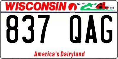 WI license plate 837QAG