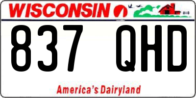 WI license plate 837QHD