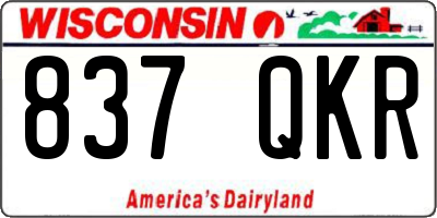 WI license plate 837QKR