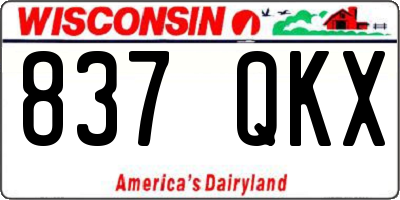 WI license plate 837QKX