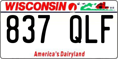 WI license plate 837QLF