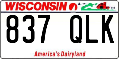 WI license plate 837QLK