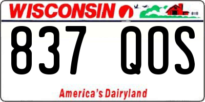 WI license plate 837QOS