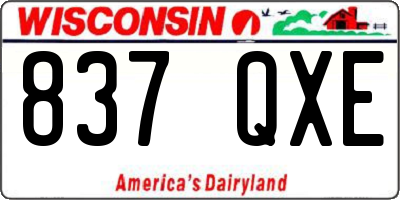 WI license plate 837QXE