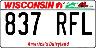 WI license plate 837RFL