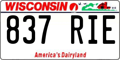 WI license plate 837RIE