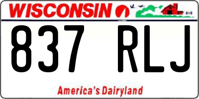 WI license plate 837RLJ