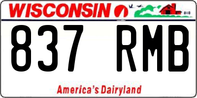 WI license plate 837RMB