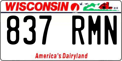 WI license plate 837RMN