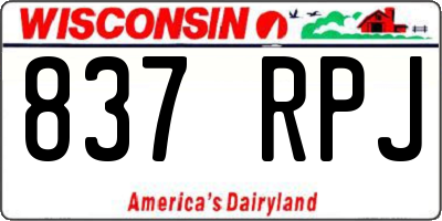 WI license plate 837RPJ