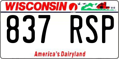 WI license plate 837RSP