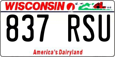 WI license plate 837RSU