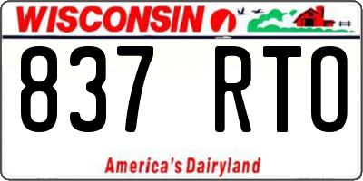 WI license plate 837RTO