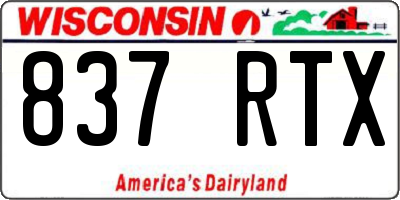 WI license plate 837RTX