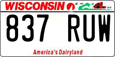 WI license plate 837RUW