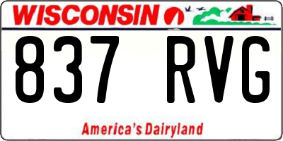 WI license plate 837RVG