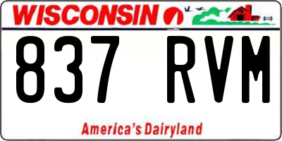 WI license plate 837RVM
