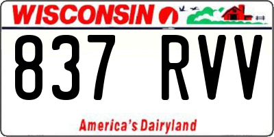 WI license plate 837RVV