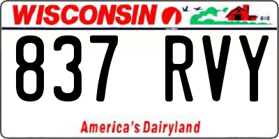 WI license plate 837RVY