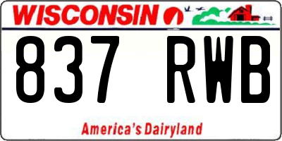 WI license plate 837RWB