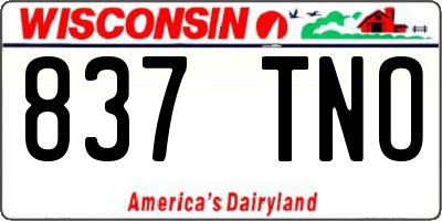 WI license plate 837TNO