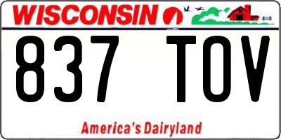 WI license plate 837TOV
