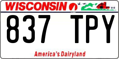WI license plate 837TPY