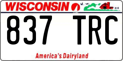 WI license plate 837TRC