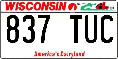 WI license plate 837TUC