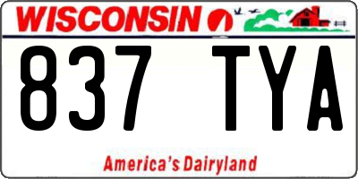 WI license plate 837TYA