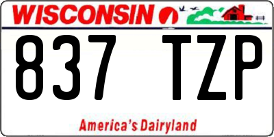 WI license plate 837TZP