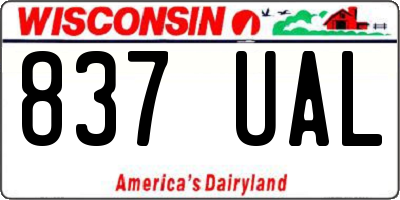 WI license plate 837UAL