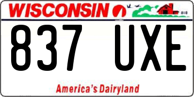 WI license plate 837UXE
