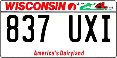 WI license plate 837UXI