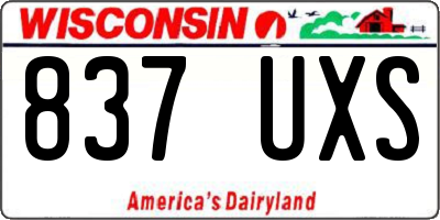 WI license plate 837UXS