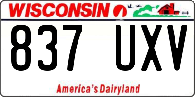 WI license plate 837UXV