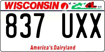 WI license plate 837UXX