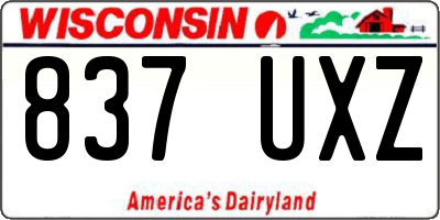 WI license plate 837UXZ