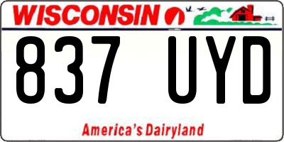 WI license plate 837UYD