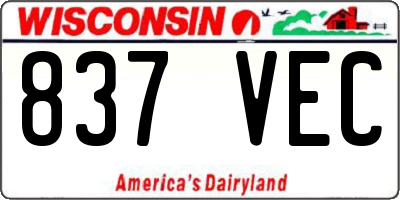 WI license plate 837VEC