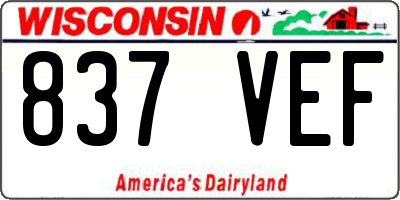 WI license plate 837VEF
