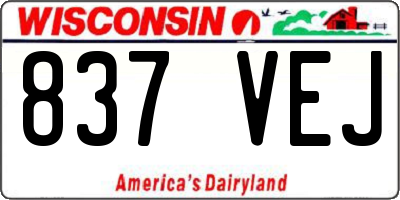 WI license plate 837VEJ