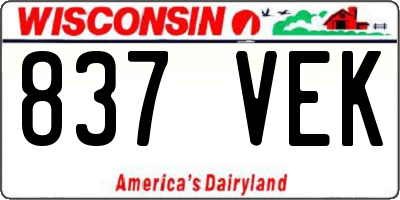 WI license plate 837VEK